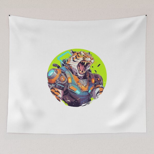 Item preview, Cyber Tiger // Tiger // Cool Animal // Cyber Animal // Future Animal Art // Animal Warrior // Animal Cute Art // Gaming Aesthetic stickers designed and sold by SMARTKIT  DESIGNAGENCY.