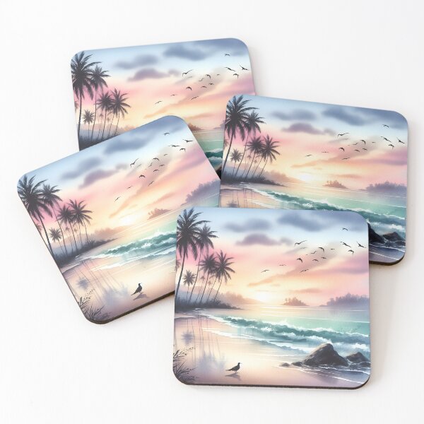 Item preview, Watercolor Stunning Beach Sunset  designed and sold by stylishdzign.