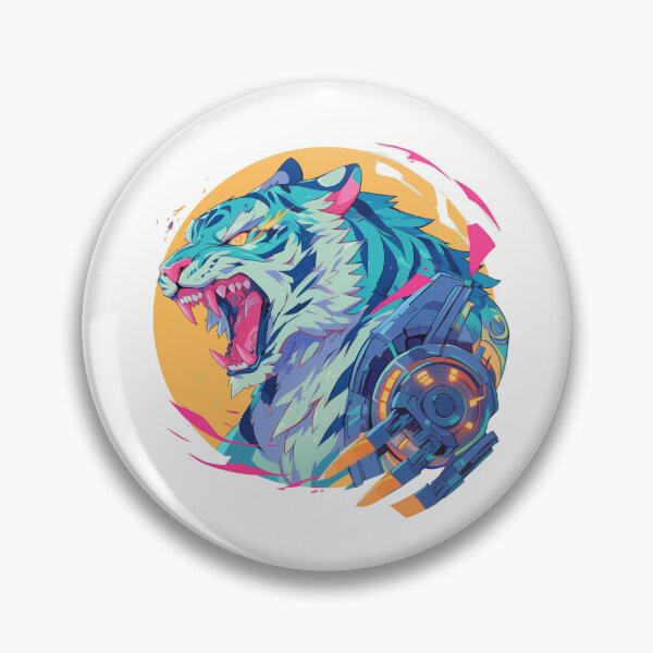 Artikelvorschau, Cyber Tiger / Tiger / Cooles Tier / Cyber Animal / Zukünftige Tierkunst / Tierkrieger / Niedliche Tierkunst / Ästhetische Gaming-Aufkleber entworfen und verkauft von SMARTKIT DESIGNAGENCY.
