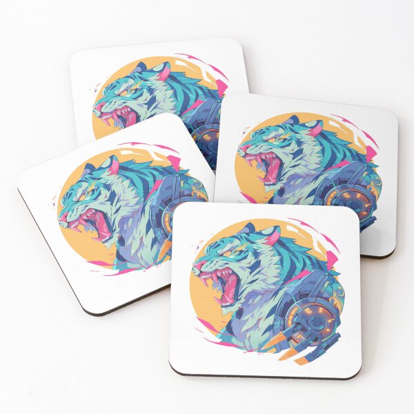 Item preview, Cyber Tiger // Tiger // Cool Animal // Cyber Animal // Future Animal Art // Animal Warrior // Animal Cute Art // Gaming Aesthetic stickers designed and sold by SMARTKIT  DESIGNAGENCY.