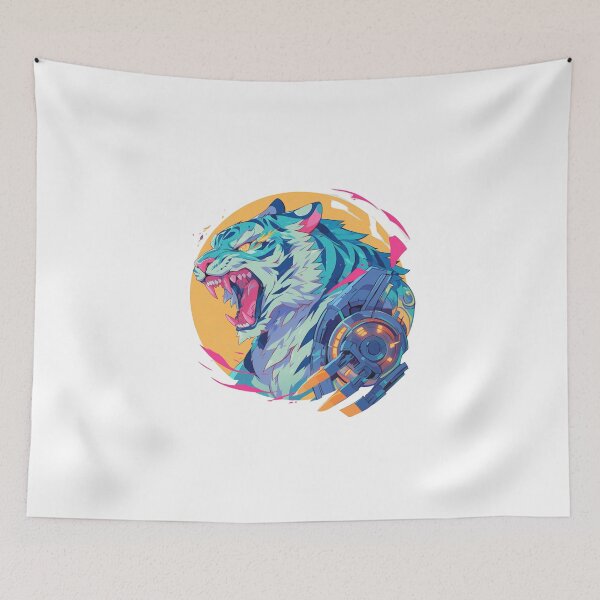 Item preview, Cyber Tiger // Tiger // Cool Animal // Cyber Animal // Future Animal Art // Animal Warrior // Animal Cute Art // Gaming Aesthetic stickers designed and sold by SMARTKIT  DESIGNAGENCY.