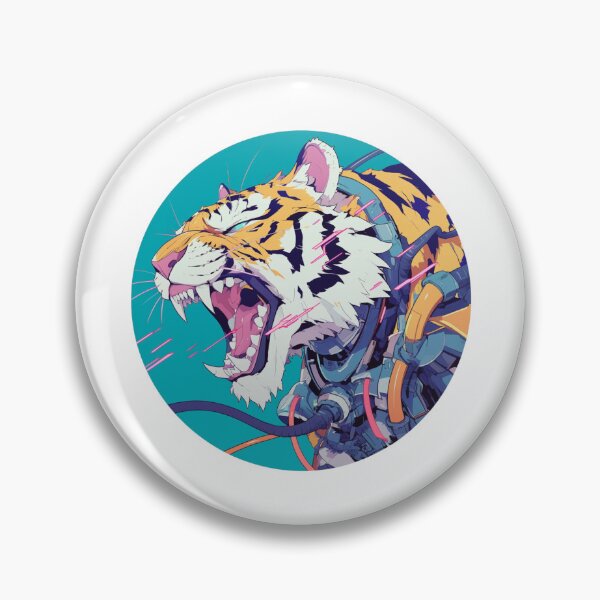 Artikelvorschau, Cyber Tiger / Tiger / Cooles Tier / Cyber Animal / Zukünftige Tierkunst / Tierkrieger / Niedliche Tierkunst / Ästhetische Gaming-Aufkleber entworfen und verkauft von SMARTKIT DESIGNAGENCY.