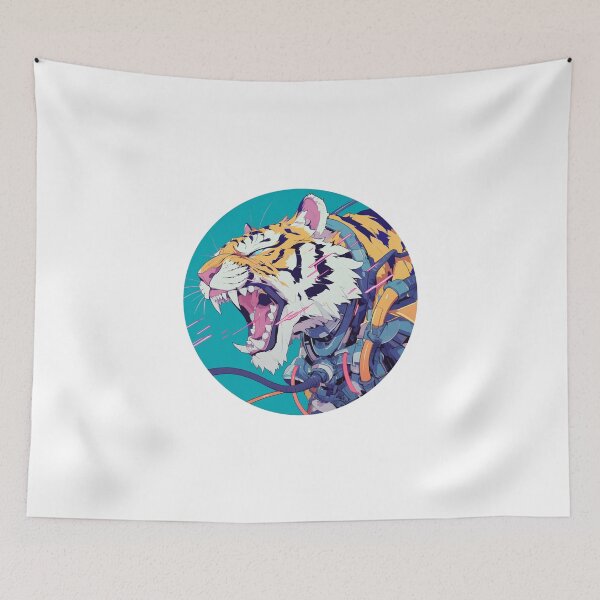 Item preview, Cyber Tiger // Tiger // Cool Animal // Cyber Animal // Future Animal Art // Animal Warrior // Animal Cute Art // Gaming Aesthetic stickers designed and sold by SMARTKIT  DESIGNAGENCY.