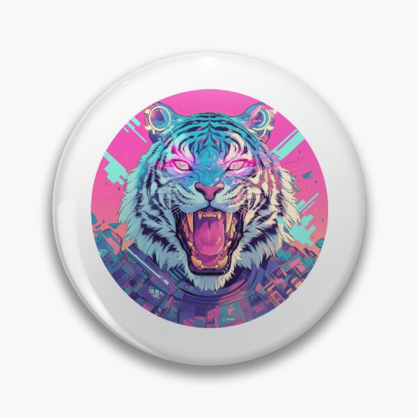 Artikelvorschau, Cyber Tiger / Tiger / Cooles Tier / Cyber Animal / Zukünftige Tierkunst / Tierkrieger / Niedliche Tierkunst / Ästhetische Gaming-Aufkleber entworfen und verkauft von SMARTKIT DESIGNAGENCY.