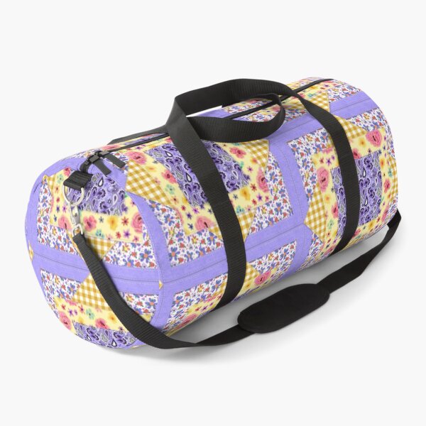 Item preview, Lavender and Gold Gingham Check Floral Purple Paisley Cottagecore designed and sold by CheriesArt.