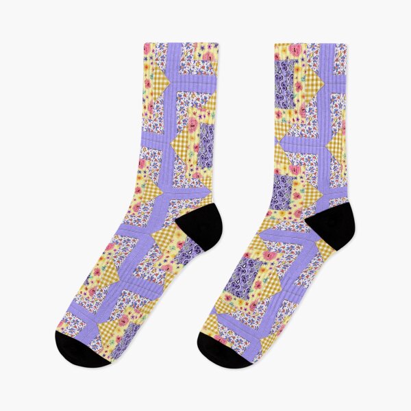 Item preview, Lavender and Gold Gingham Check Floral Purple Paisley Cottagecore designed and sold by CheriesArt.