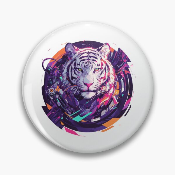 Artikelvorschau, Cyber Tiger / Tiger / Cooles Tier / Cyber Animal / Zukünftige Tierkunst / Tierkrieger / Niedliche Tierkunst / Ästhetische Gaming-Aufkleber entworfen und verkauft von SMARTKIT DESIGNAGENCY.