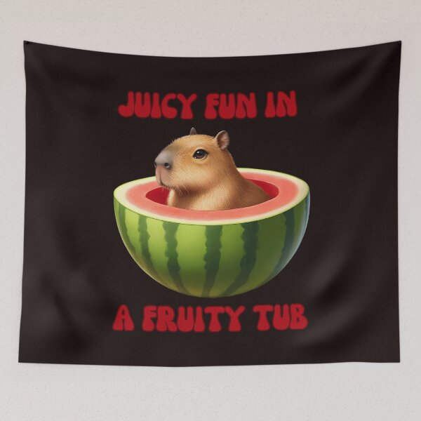 Item preview, Watermelon Capybara: Juicy Fun In A Fruity Tub designed and sold by elynne9.