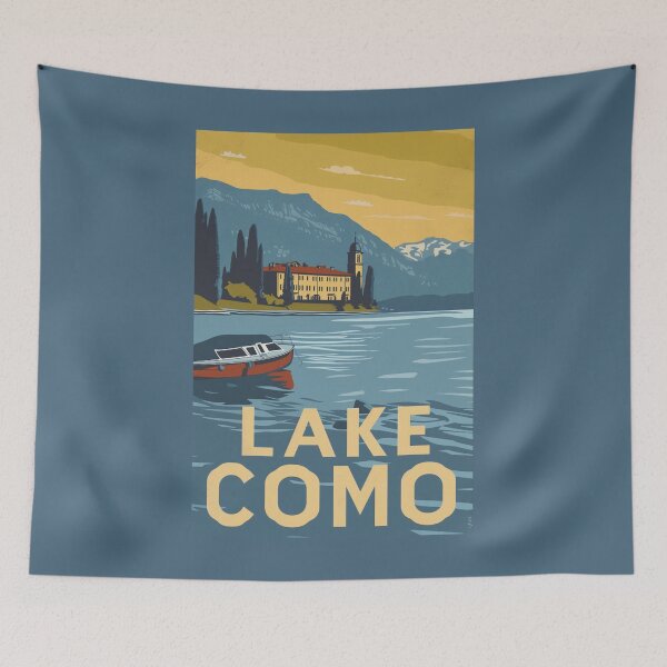 Item preview, A Vintage Travel Illustration of Lake Como - Italy  designed and sold by GoodOldVintage.