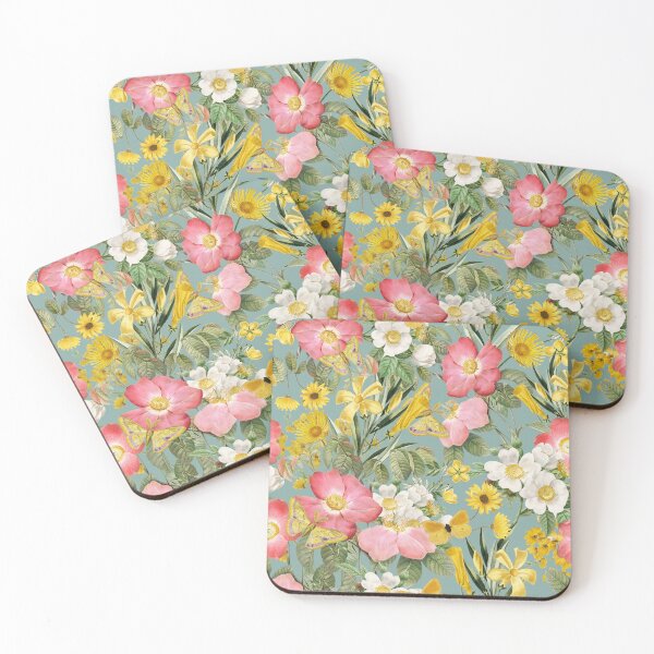 Item preview, Sepia Turquoise Moody Maximalism: Enchanting Spring and Summer Romance with Vintage Florals, White Roses Yellow Wildflowers Garden and Victorian Mystic Greenery Nightgarden designed and sold by UtArt.