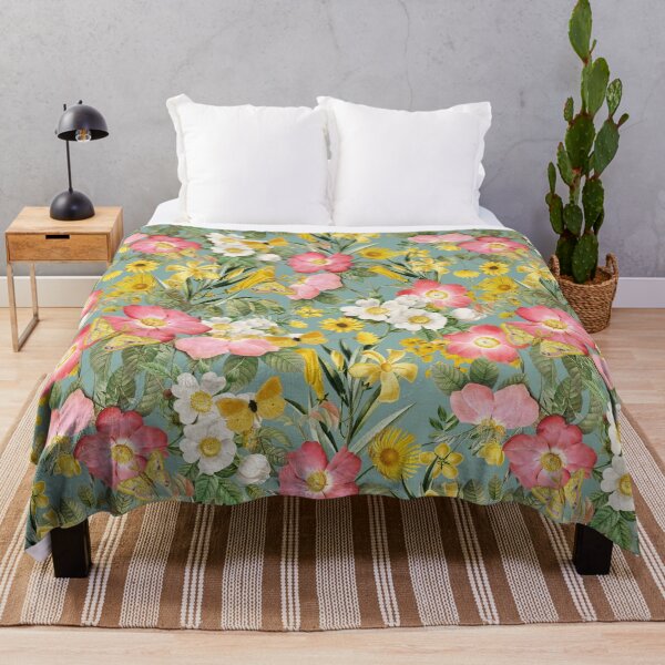 Item preview, Sepia Turquoise Moody Maximalism: Enchanting Spring and Summer Romance with Vintage Florals, White Roses Yellow Wildflowers Garden and Victorian Mystic Greenery Nightgarden designed and sold by UtArt.