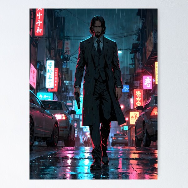 Artikel-Vorschau von Fan-Art im Anime-Stil von John Wick, designt und verkauft von  Sylwia Borkowska.