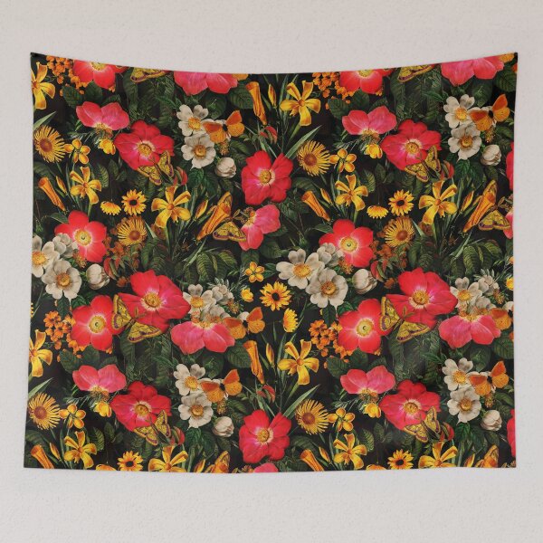 Item preview, Moody Dark Maximalism: Enchanting Spring and Summer Romance with Vintage Florals, White Roses Yellow Wildflowers Garden and Victorian Mystic dark moonlight Nightgarden designed and sold by UtArt.