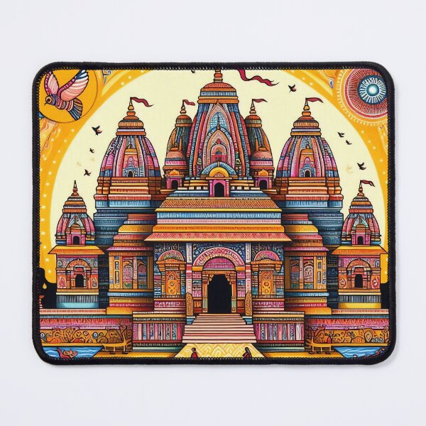 Item preview, Grand indian temple scenery in traditional Indian painting style designed and sold by REDCLASH2002.