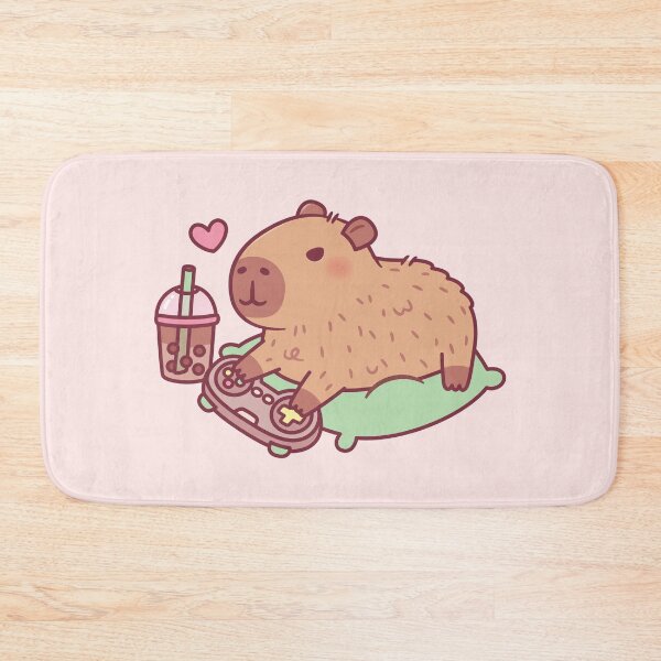 Item preview, Cute Capybara Chilling With Video Games And Boba Tea designed and sold by rustydoodle.