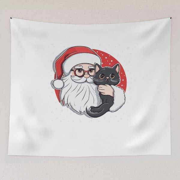 Item preview, Cat playing with Santa Claus designed and sold by InwzaDesign.
