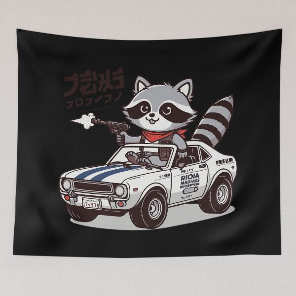 Item preview, racoon torana retro designed and sold by Ren-Zou.