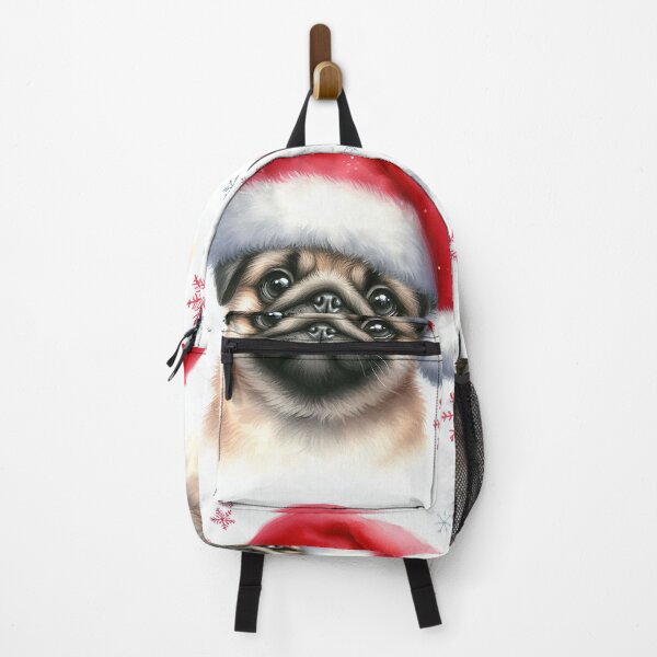 Item preview, Pug Dog in A Christmas Hat designed and sold by deniz kaya.