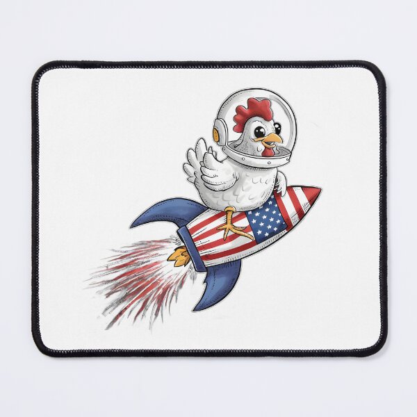 Item preview, Funny Chicken Astronaut on American Flag Rocket for Patriotic Holidays designed and sold by Designer-Girl.
