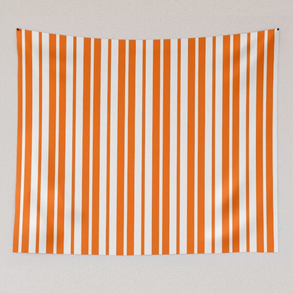 Item preview, Vertical Orange White Stripes Pattern designed and sold by PatternTitan.