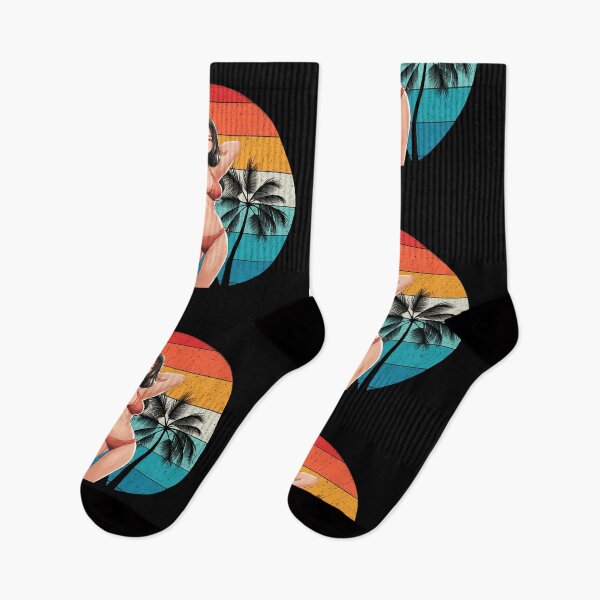 Item preview, Girl Beach Palm Trees and Sunset in Old Style designed and sold by Aquillashop.