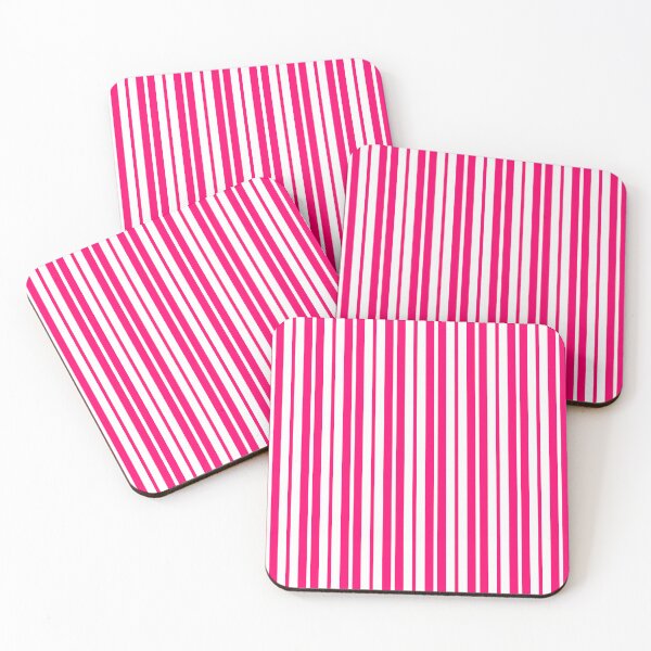 Item preview, Vertical Pink White Stripes Pattern designed and sold by PatternTitan.