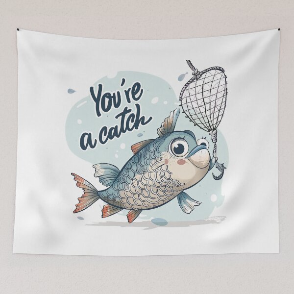 Item preview, You're a Catch: Charming Fish with a Catchy Phrase designed and sold by kjon88.