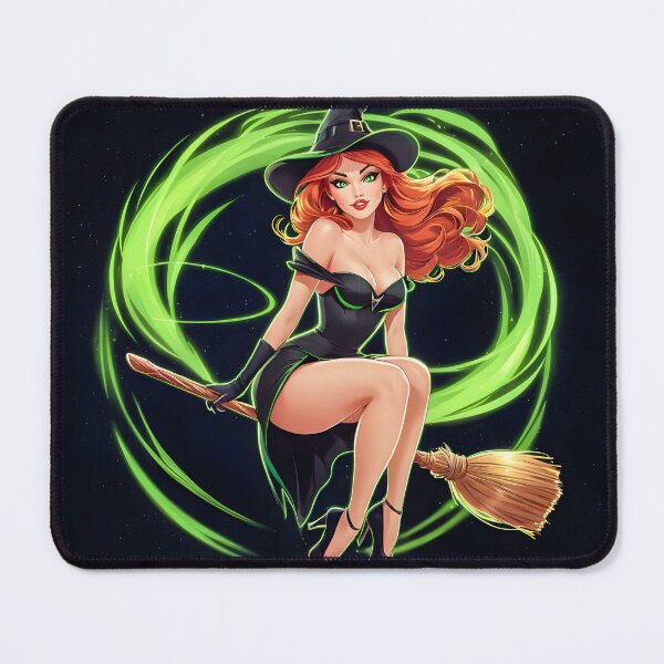 Item preview, A beautiful witch flies on a broomstick. designed and sold by JoraArt.