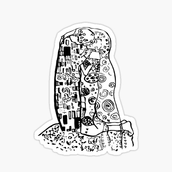 the Kiss by Gustav Klimt Sticker