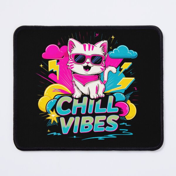 Item preview, 80s Neon Kitten Chill Vibes T-Shir designed and sold by Netroder.