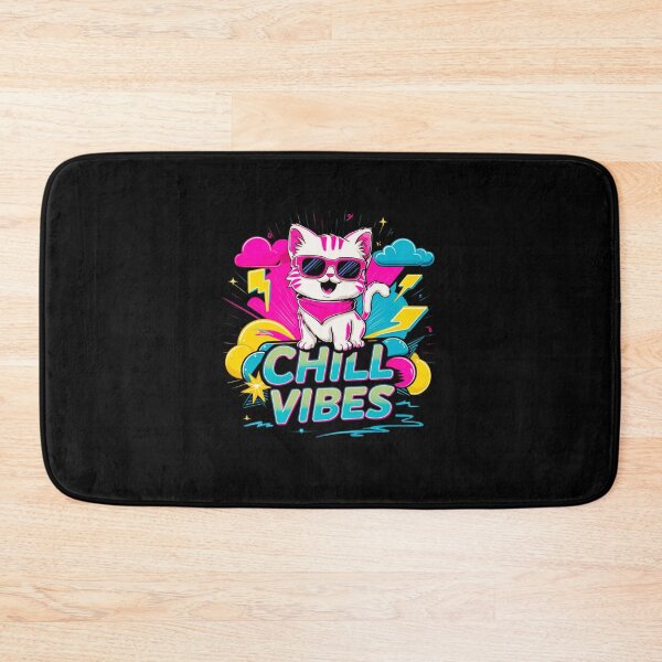 Item preview, 80s Neon Kitten Chill Vibes T-Shir designed and sold by Netroder.