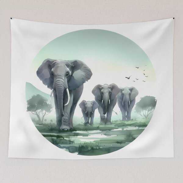 Item preview, Family of elephants designed and sold by RubisLeaf.