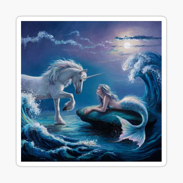 Item preview, Unicorn and Mermaid designed and sold by MyHeartNSoulArt.