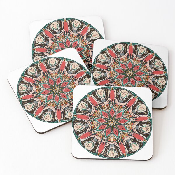 Item preview, Retro relief print style surreal illustrative mandala designed and sold by OnTheEdgeDesign.