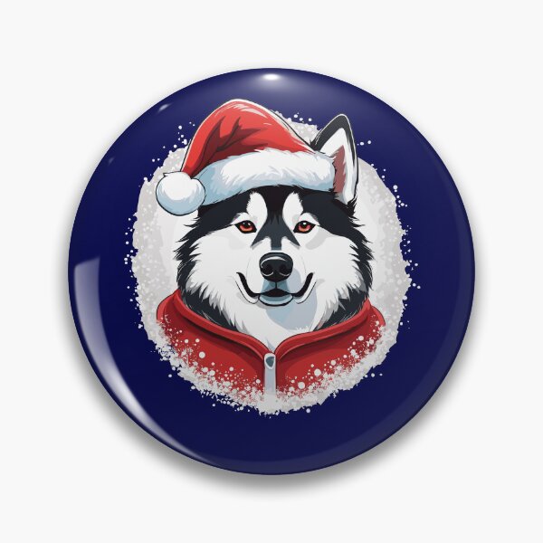 Item preview, Perro siberiano disfrazado de Papá Noel designed and sold by InwzaDesign.