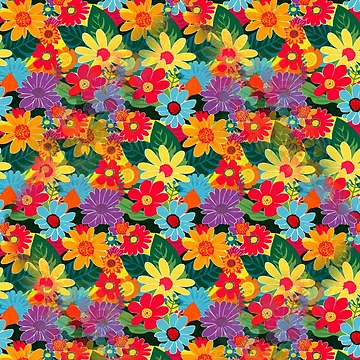 Artwork thumbnail, Colorful Flower Pattern by Graphroad