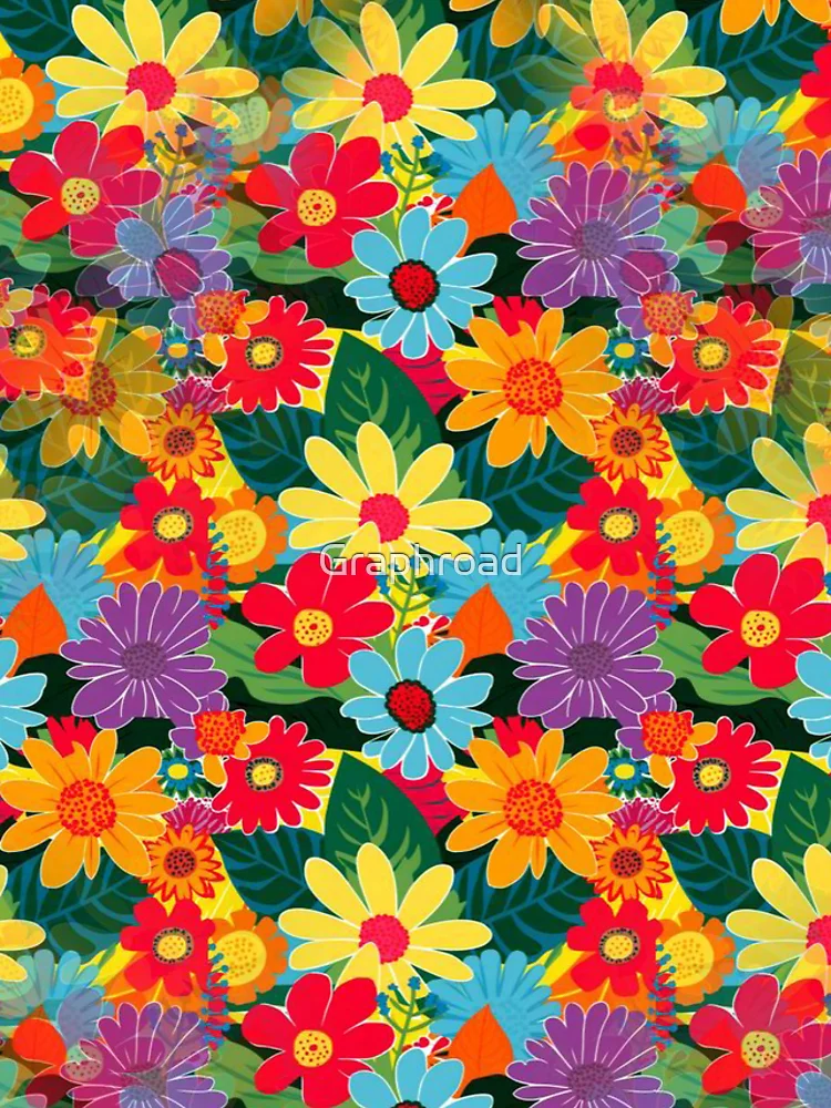 Thumbnail 4 of 4, iPhone Case, Colorful Flower Pattern designed and sold by Graphroad.