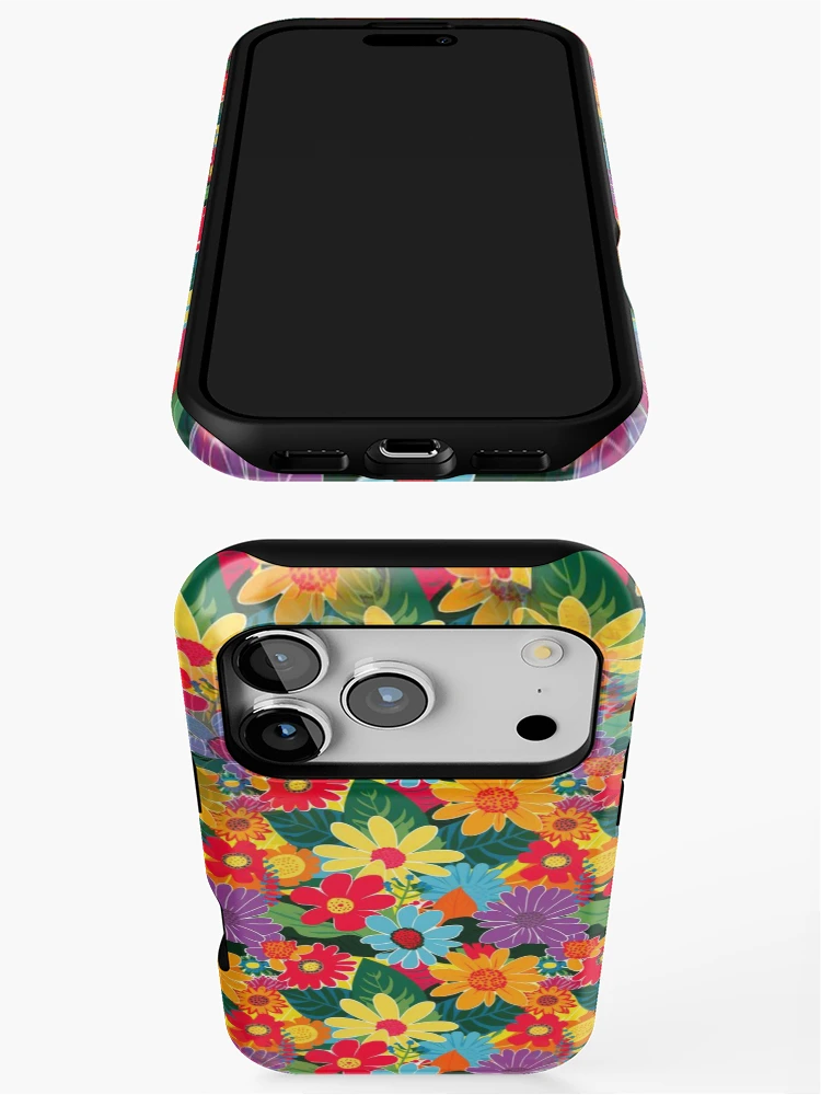 Thumbnail 3 of 4, iPhone Case, Colorful Flower Pattern designed and sold by Graphroad.