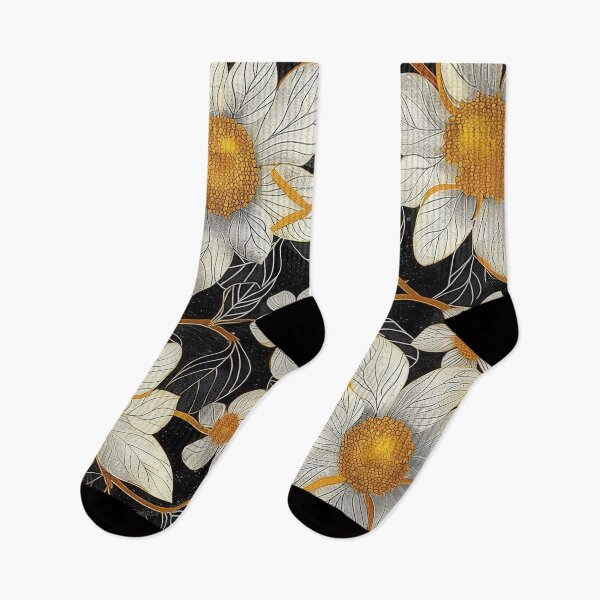 Item preview, White Flowers on Black Background designed and sold by brandway.