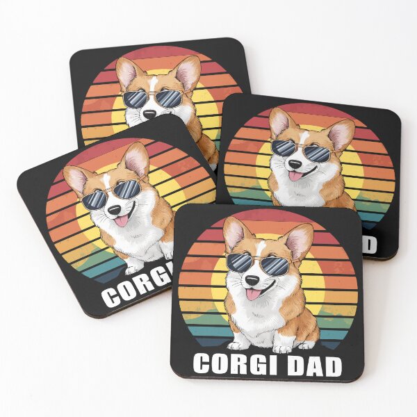 Item preview, Corgi Dad Retro Sunset Dog Lover designed and sold by Quirky Shirts.
