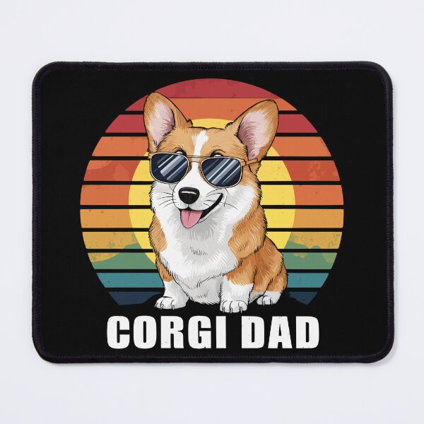 Item preview, Corgi Dad Retro Sunset Dog Lover designed and sold by Quirky Shirts.