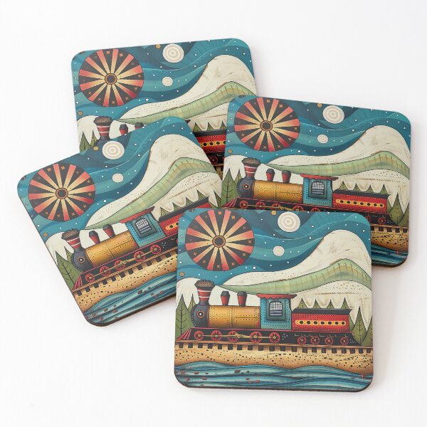 Item preview, Fun cute Colorful train art  designed and sold by Inktown.