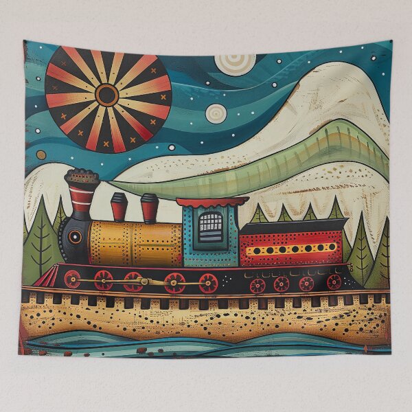 Item preview, Fun cute Colorful train art  designed and sold by Inktown.