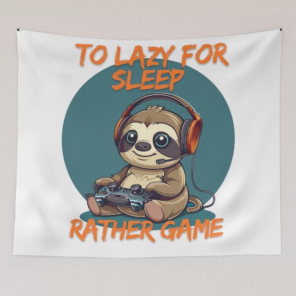 Item preview, Cute Gaming Sloth To Lazy For Sleep  designed and sold by Maciej  Strzelczyk.