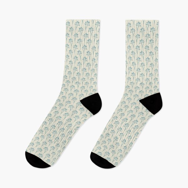 Item preview, Blue flowers on cream background designed and sold by cezidesign.