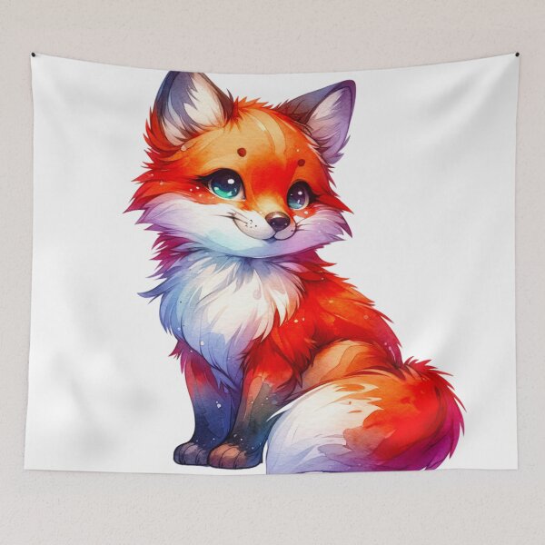 Item preview, Watercolor Cute Fox designed and sold by InsanseCreation.
