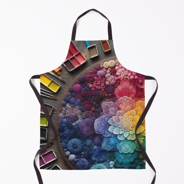 Item preview, a colorful floral artwork surrounded by colors and brushes designed and sold by bernhagen.