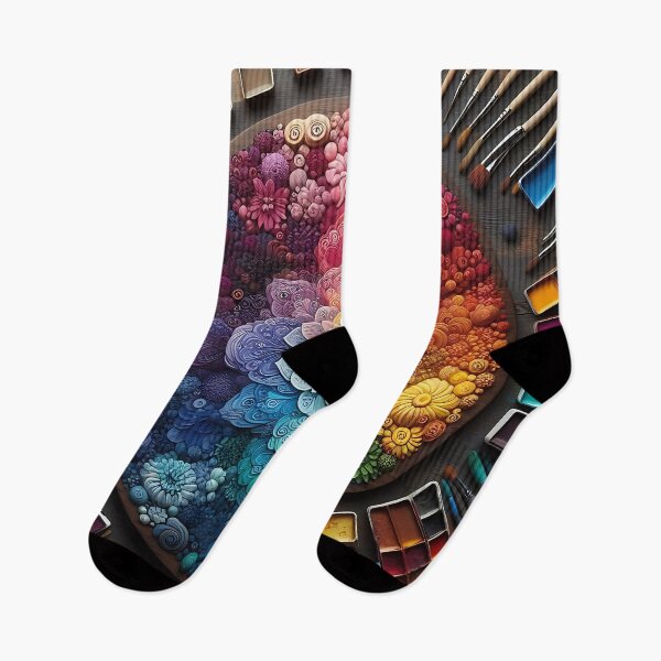 Item preview, a colorful floral artwork surrounded by colors and brushes designed and sold by bernhagen.
