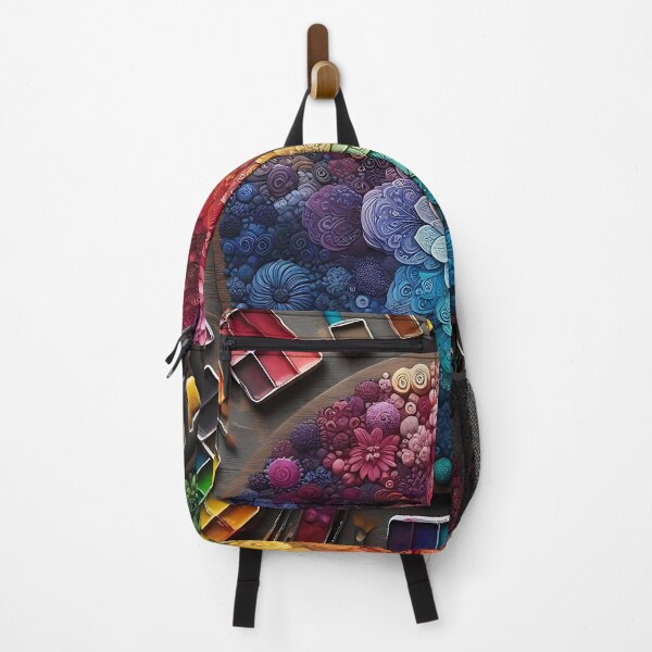 Item preview, a colorful floral artwork surrounded by colors and brushes designed and sold by bernhagen.