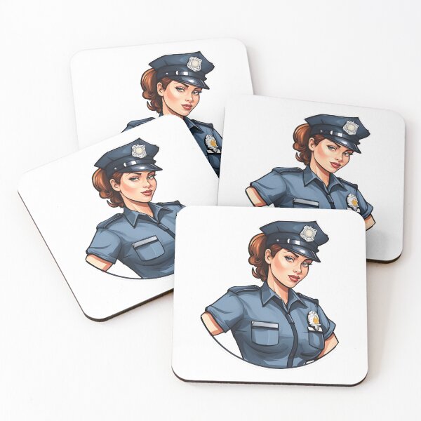 Item preview, Police Strong Redhead Woman Guarding the Law designed and sold by Aquillashop.